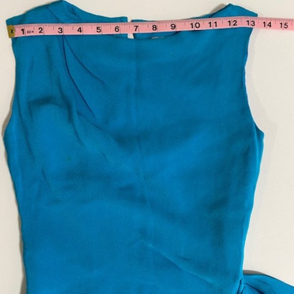 Roksanda Ilincic Kendal Silk-Gauze Dress Turquoise UK6 US2 - Picture 9 of 16